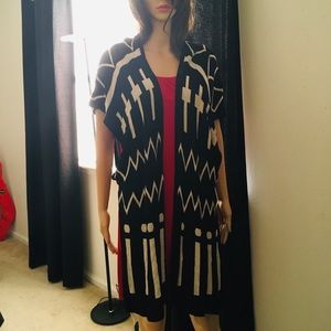 Forever 21 Crosses Print Black Cardigan 1X
